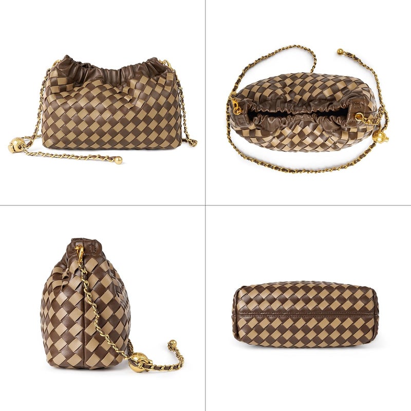 Joryin Woven Women's Crossbody Bag & Evening Purse, Trendy Dumpling Clutch & Hobo Cloud Shoulder Bag Trendy Dumpling Clutch - Image 4